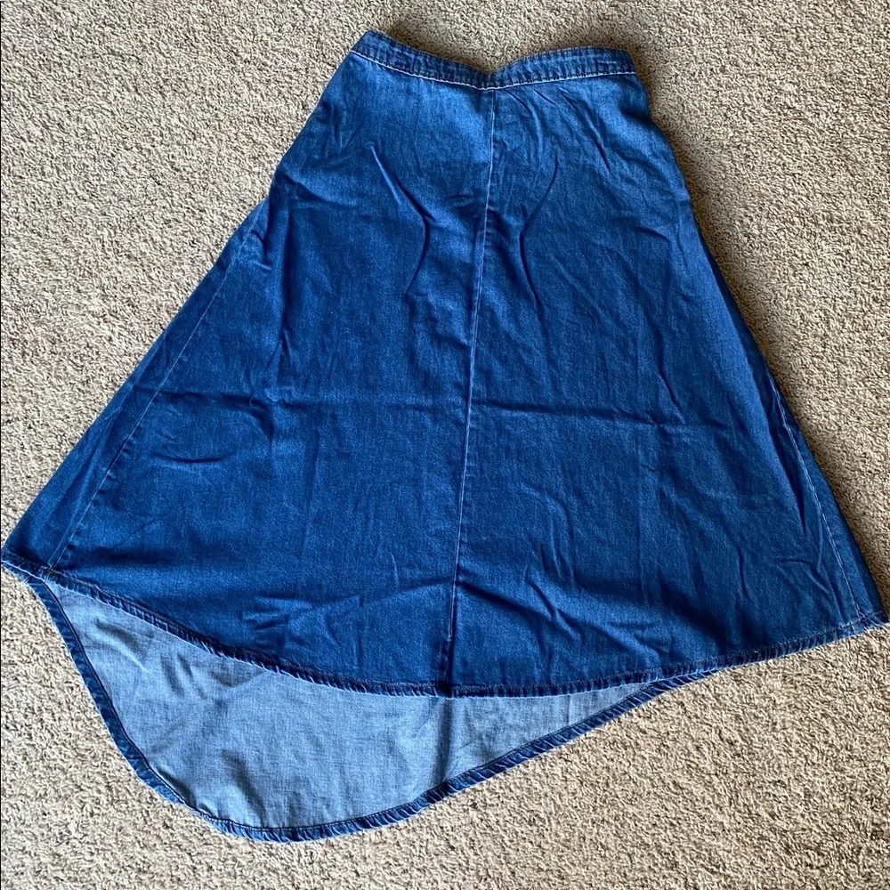 a.n.a Asymmetrical Denim Skirt - Blue - Picture 4 of 8